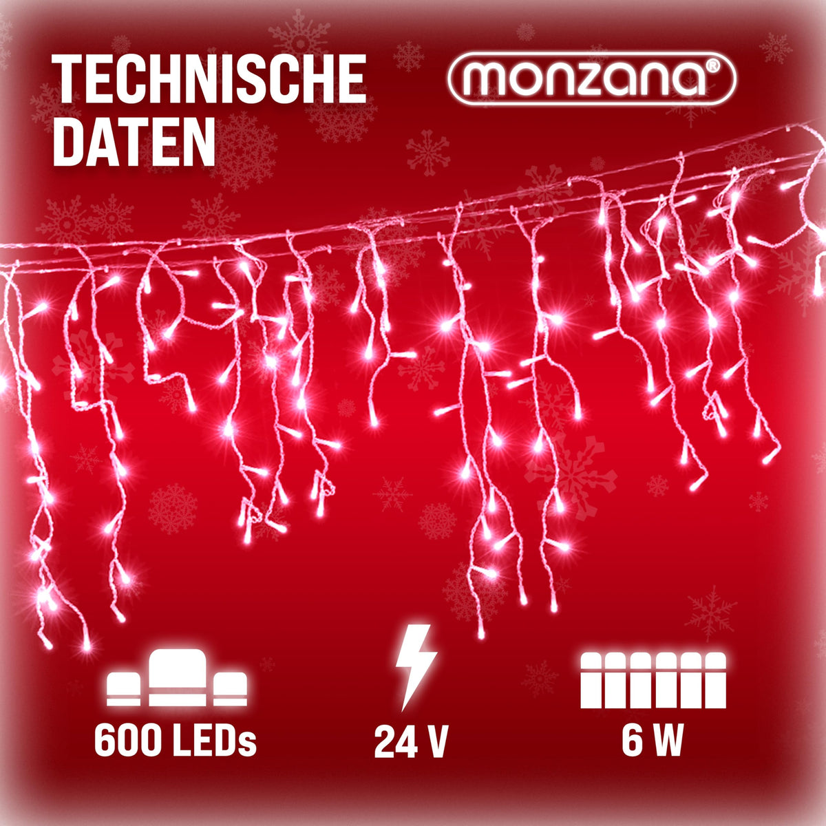 Monzana® Eisregen Lichterkette Außen 200 LED Kaltweiß
