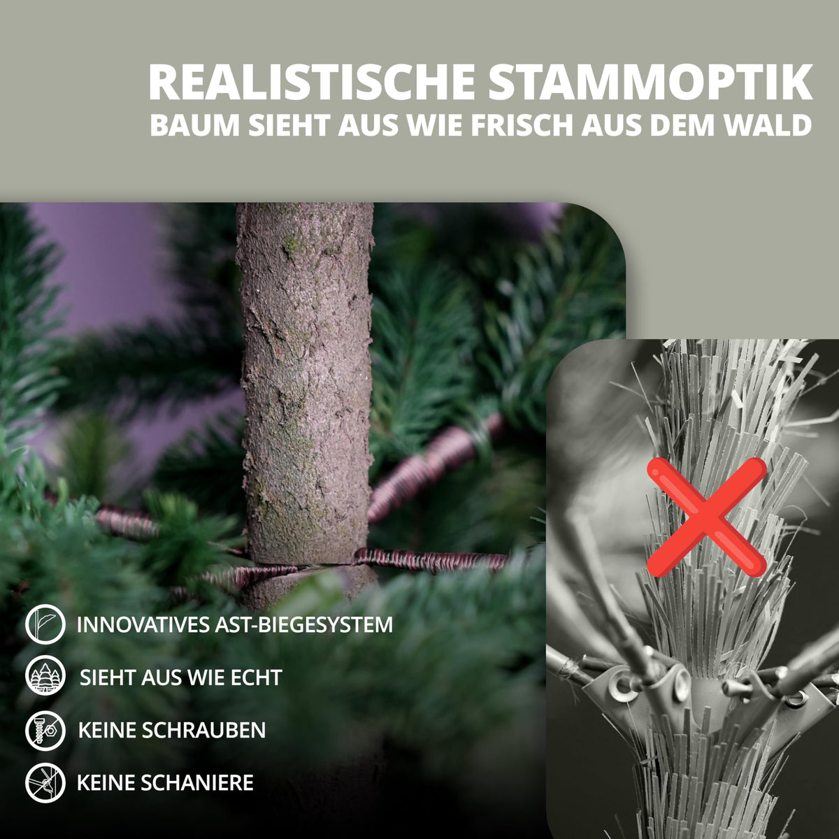 ArtiTree Künstlicher Weihnachtsbaum 180 cm – 100 % Spritzguss Nordmanntanne | Premium Tannenbaum naturgetreu inkl. FSC-Holzständer & Aufbewahrungstasche