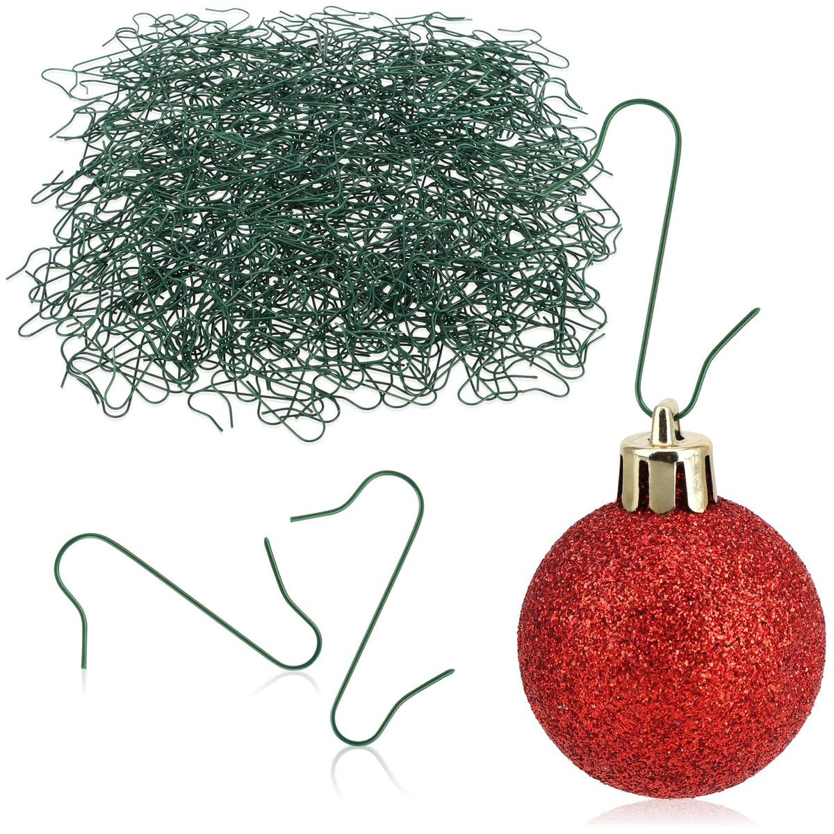 com-four® 300x Haken für Weihnachtsbaumschmuck, Schnellaufhänger