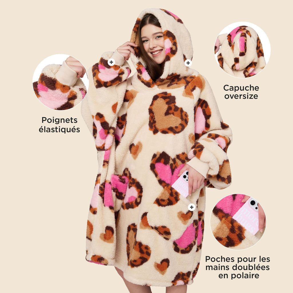 BEDSURE Hoodie Decke mit Ärmeln Geschenke Grau - 95x85cm