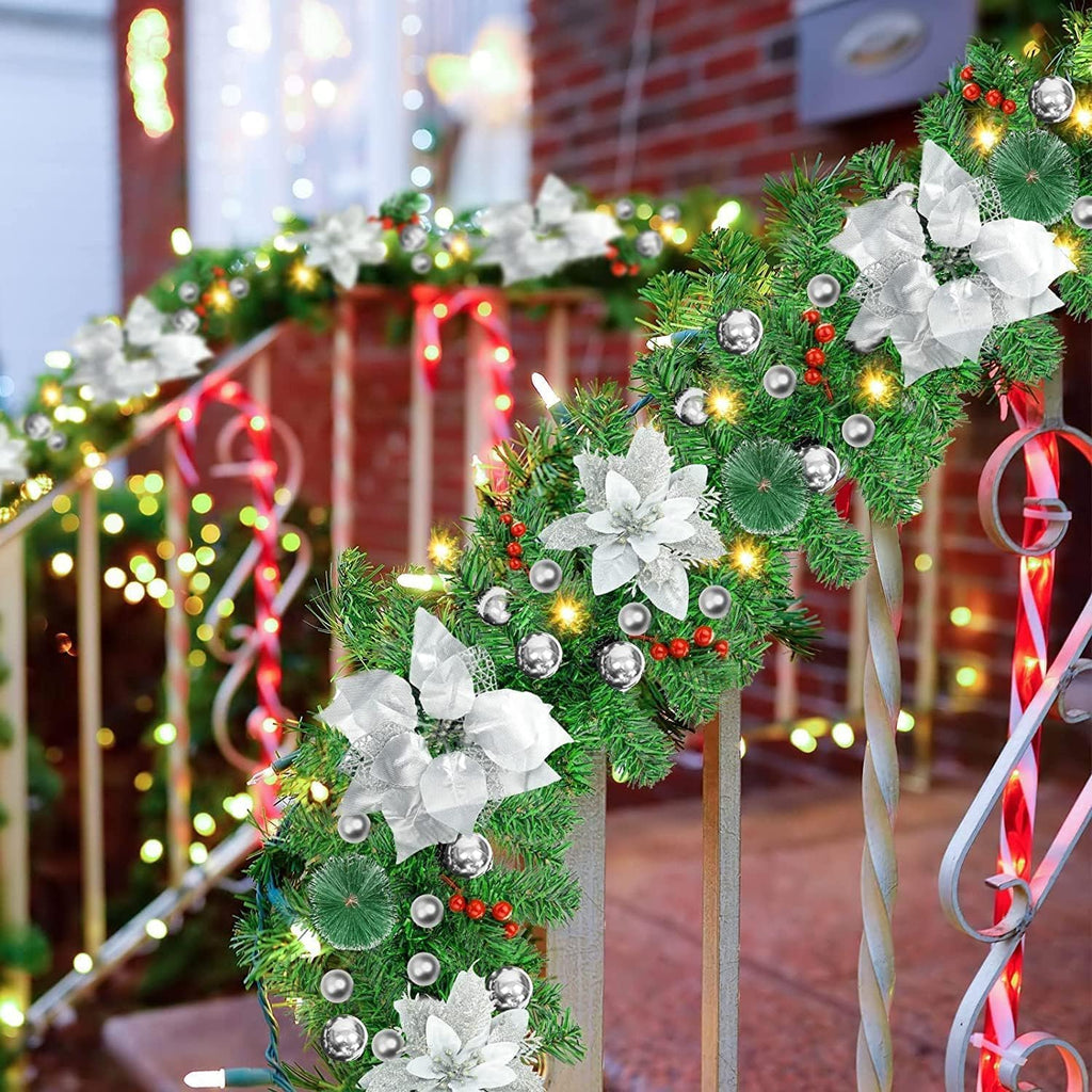 Weihnachtsgirlande mit Beleuchtung - Weihnachtsgirlande - 270cm Weihnachtsgirlande Weihnachtskranz Tannengirlande Weihnachtsdeko Beleuchtet Künstlich Weihnachten Dekoration