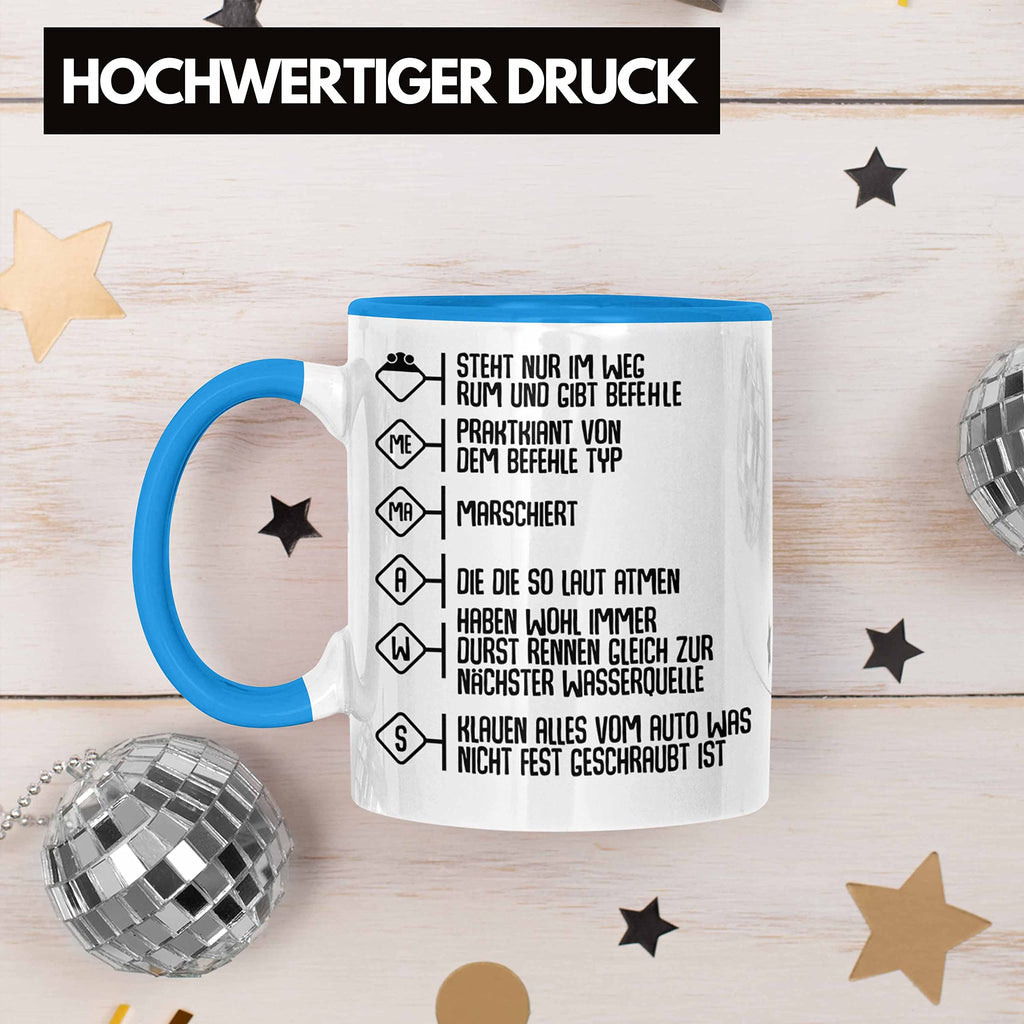Trendation - Feuerwehr Tasse Geschenke Zubehör Lustig Einsatz Geburtstag Spruch Mann Praktikant (Rot)