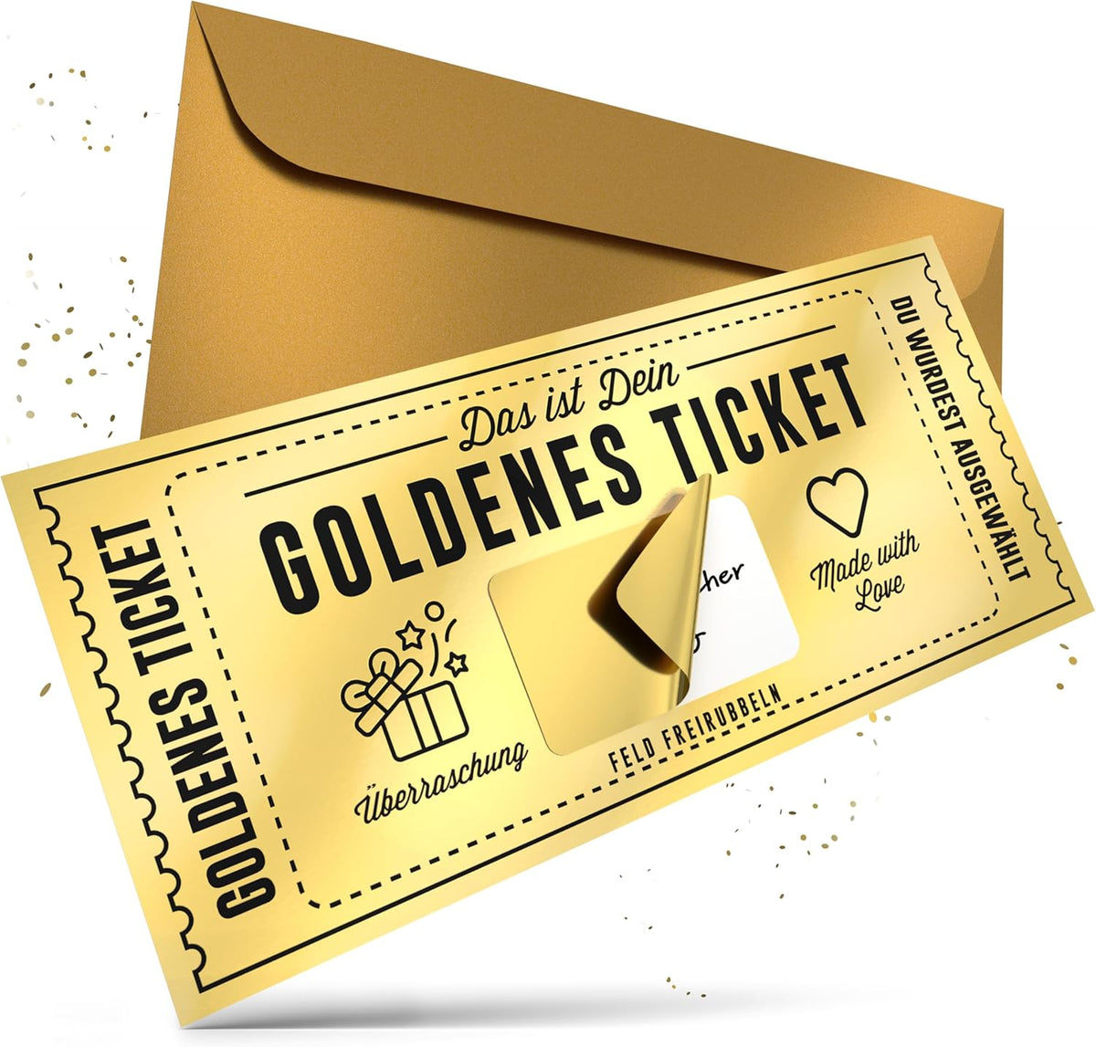 Gutschein zum selber ausfüllen mit Rubbelaufkleber - Rubbelkarte zum beschriften - Geschenke für Frauen, Geschenk für Freundin, Geburtstagskarte, Kinogutschein, Geburtstagsgeschenk, Reisegutschein