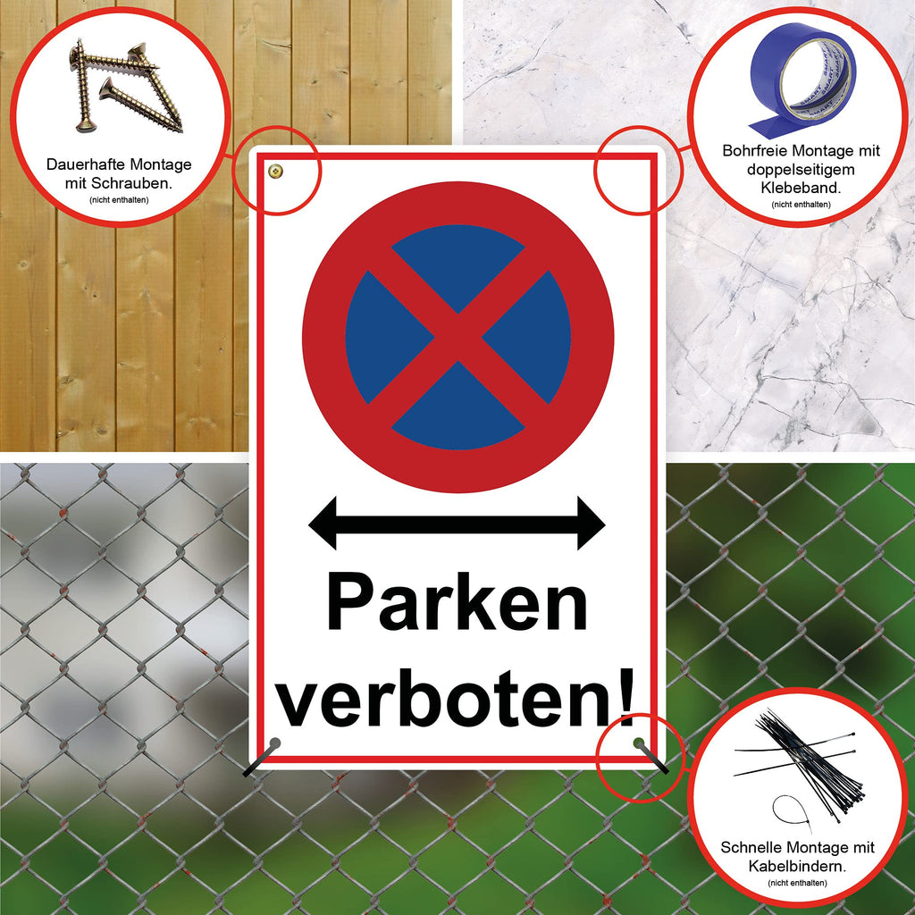 STROBO 3x PVC-Schilder "Feuerwehrzufahrt freihalten" 30 x 20 cm mit UV-Schutz