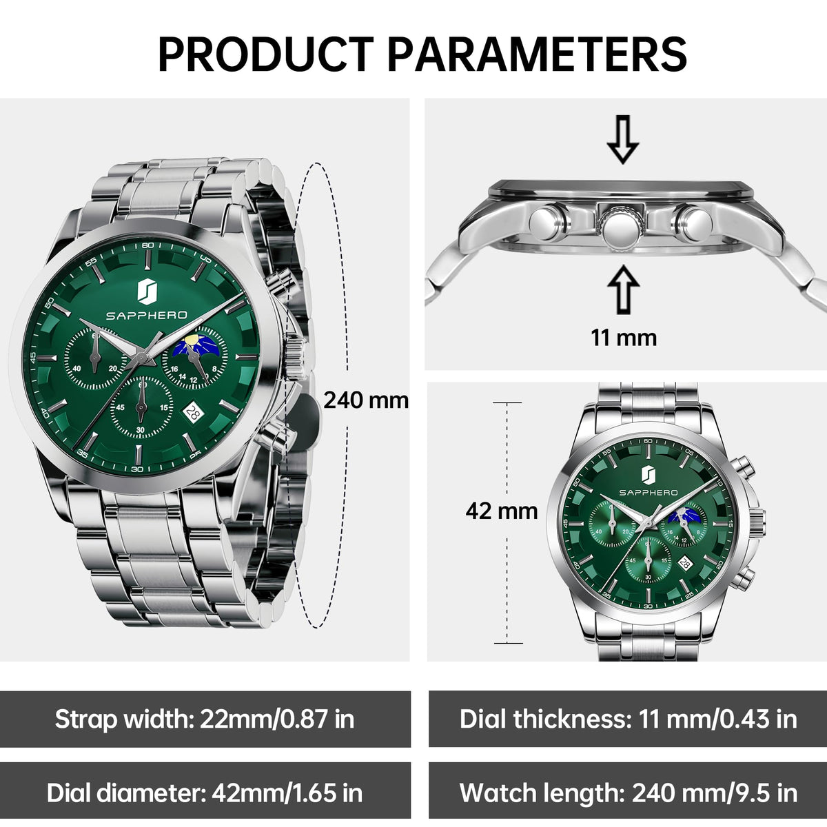 BENYAR BY Uhren Herren Chronograph Analog Quarz Wasserdicht Datum Armbanduhr Herren Mode Business-Kleid Herrenuhr Elegantes Geschenk fur Männer