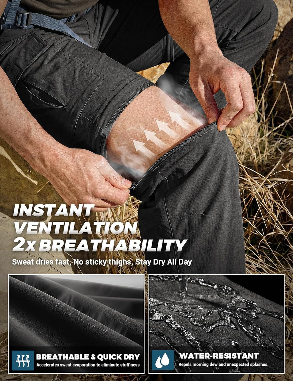 Wespornow Wanderhose Herren Zip-Off: 3 in 1 Atmungsaktiv für Trekking