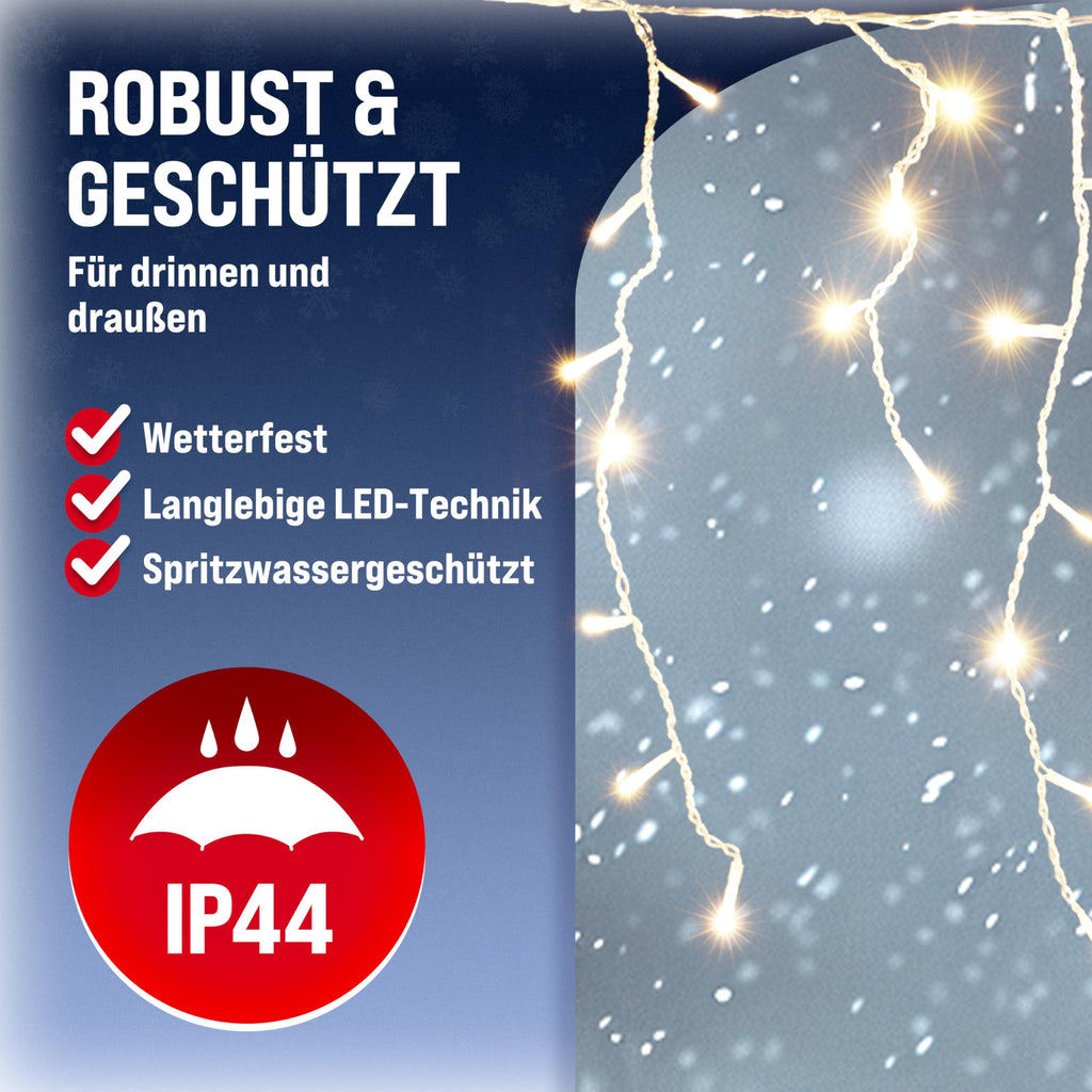 Monzana® Eisregen Lichterkette Außen 200 LED Kaltweiß