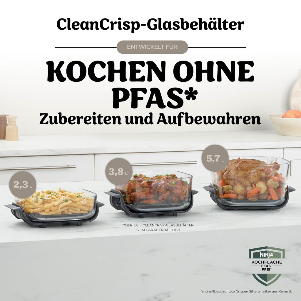 Ninja CRISPi PRO XL Glas-Heißluftfritteuse, 5 Funktionen, Moosgrün