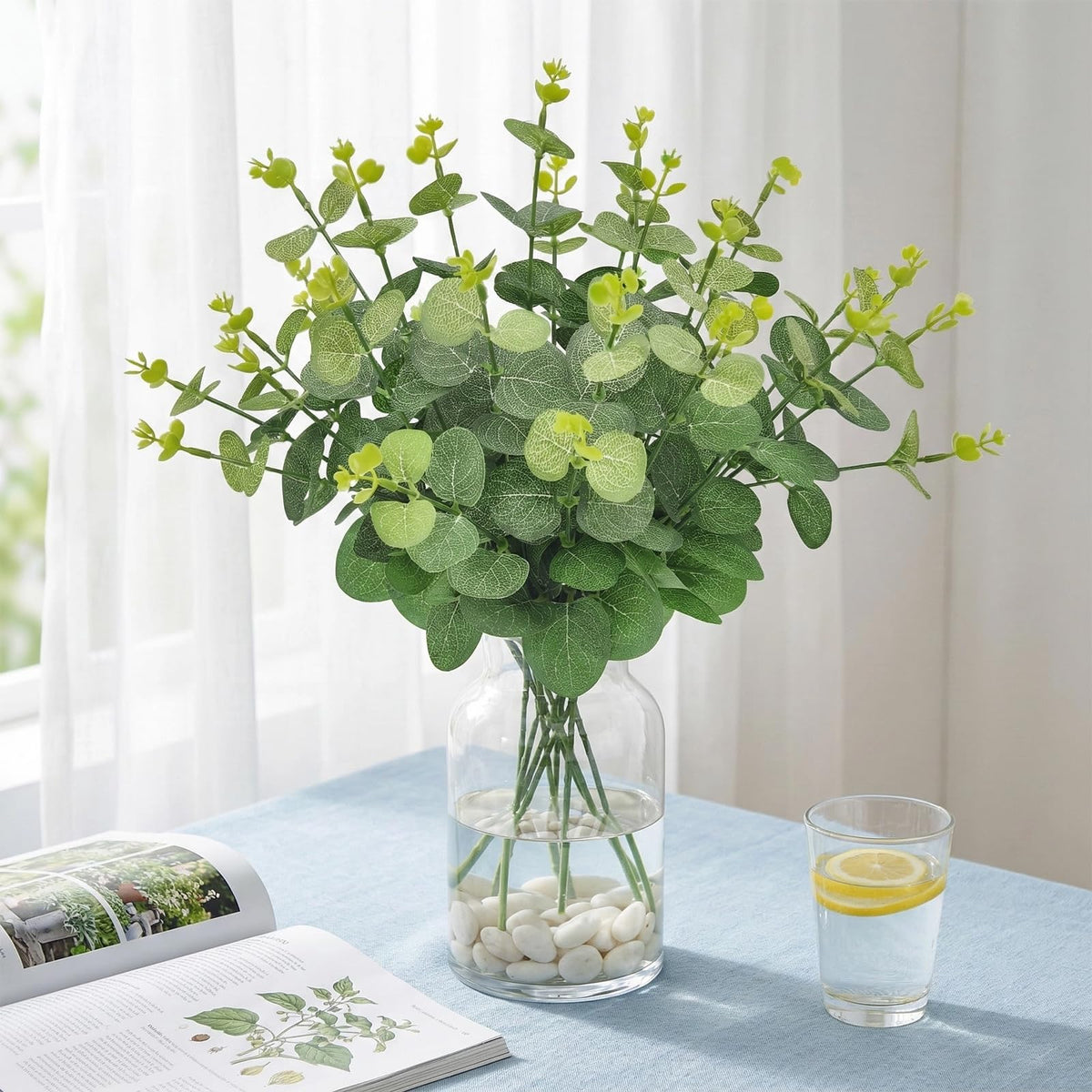 ROLLWAY 30 Stück Eukalyptus Deko Herbstblumen Künstlich, Kunstblumen Herbst