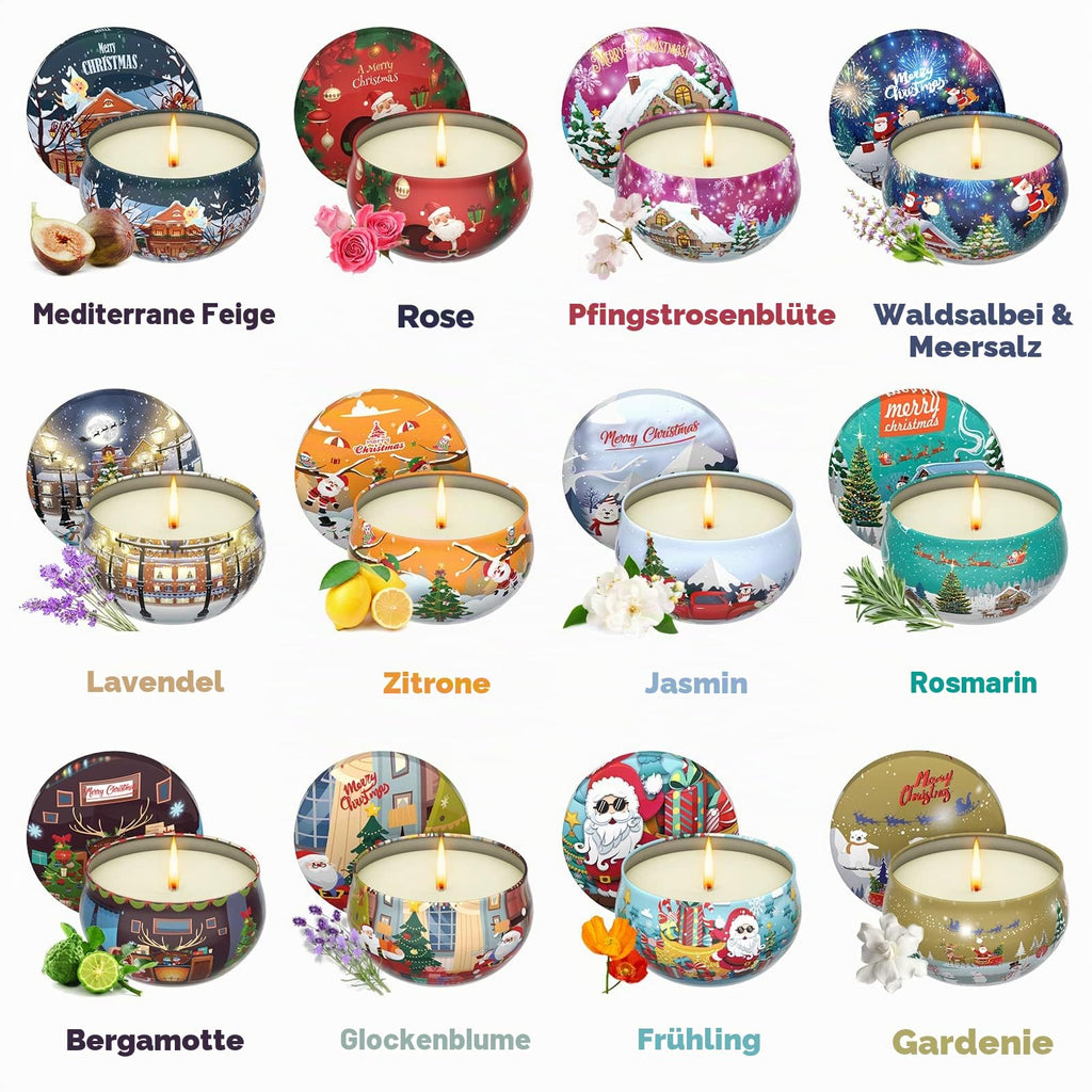 Primevolve Duftkerzen Geschenkset 12 Stück 2.5 OZ，Geburtstagsgeschenk für, Geschenke für ，Personalisierte Geschenke für Weihnachten,Jahrestag, Bad, Yoga, Kleine Geschenke für