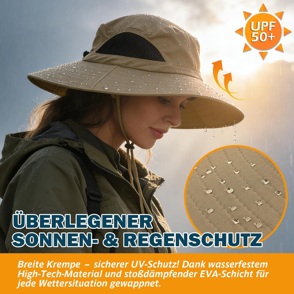 EINSKEY Breitkrempe Sonnenhut, wasserdichter Buschhut für Damen und Herren