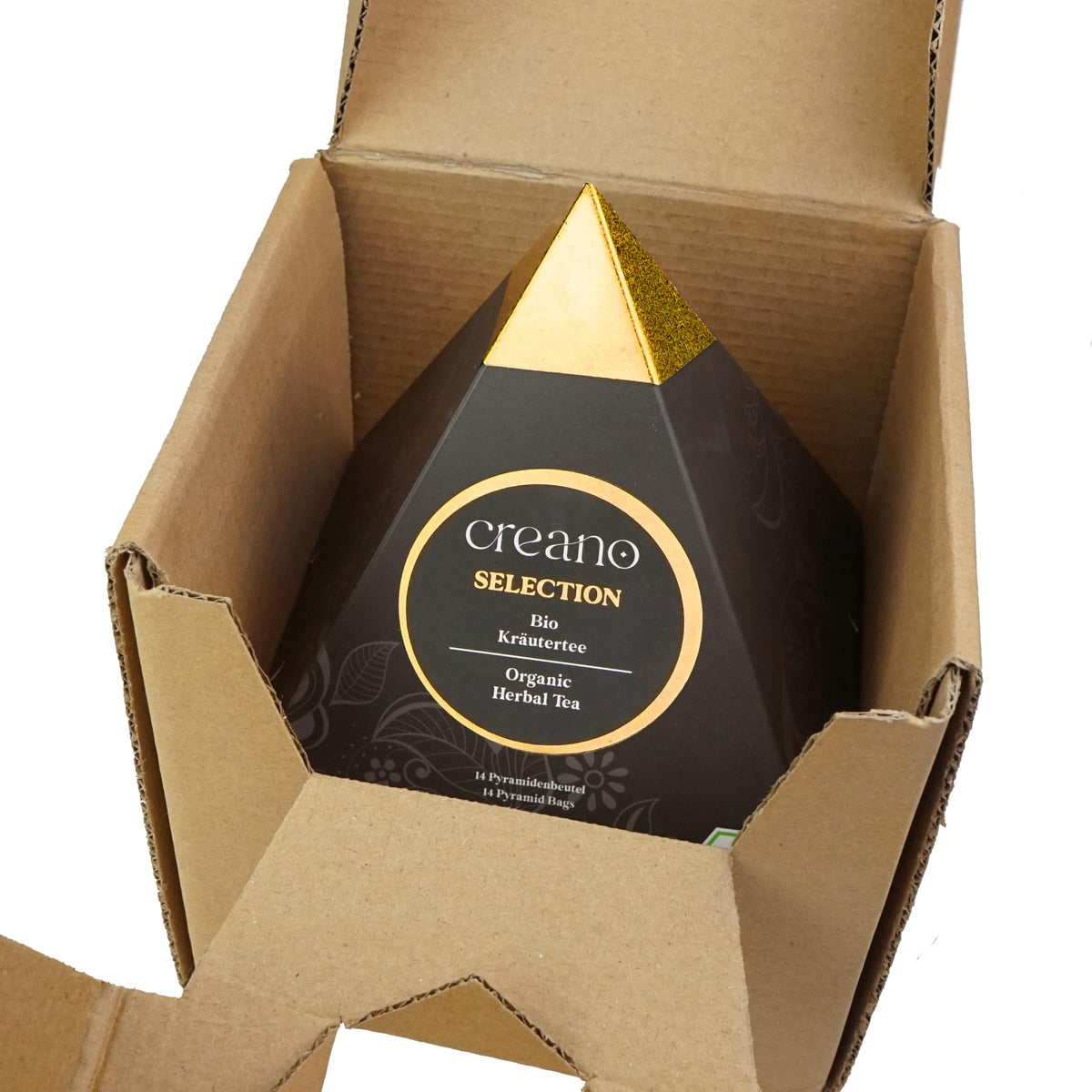 Creano Premium Bio Kräutertee Geschenkset „ORGANIC HERBAL TEA“ - 9 Pyramiden-Teebeutel in 9 unterschiedlichen Sorten - 22,5g - NEUHEIT 2024*