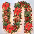 Weihnachtsgirlande mit Beleuchtung - Weihnachtsgirlande - 270cm Weihnachtsgirlande Weihnachtskranz Tannengirlande Weihnachtsdeko Beleuchtet Künstlich Weihnachten Dekoration