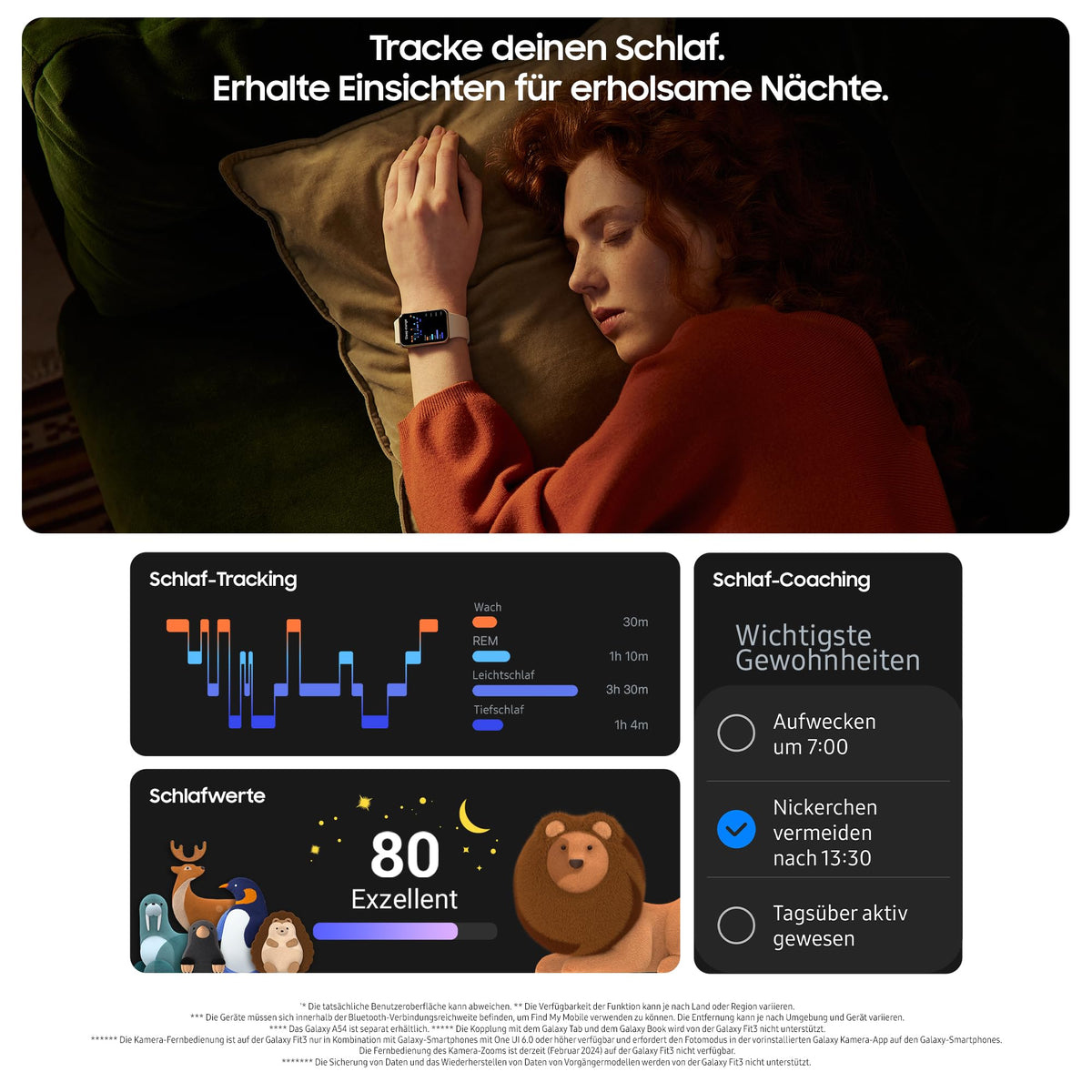 Samsung Galaxy Fit3 Smartwatch, Fitness-Uhr als Fitness Tracker und Aktivitätstracker, Gray, Inkl. 36 Monate Herstellergarantie [Exklusiv bei Amazon]