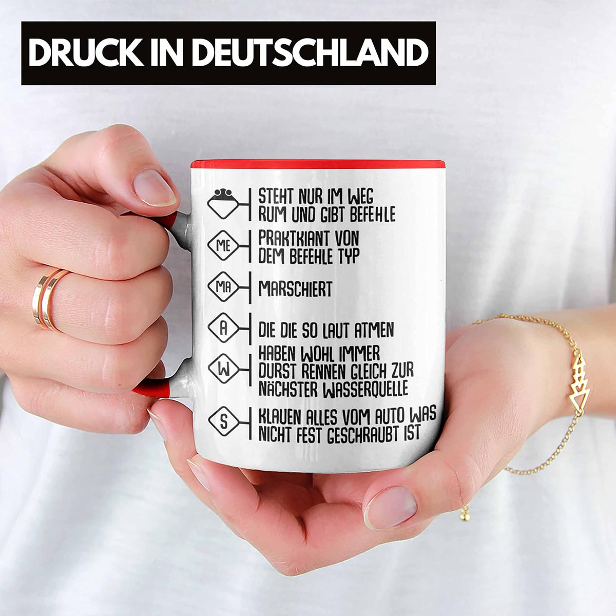 Trendation - Feuerwehr Tasse Geschenke Zubehör Lustig Einsatz Geburtstag Spruch Mann Praktikant (Rot)