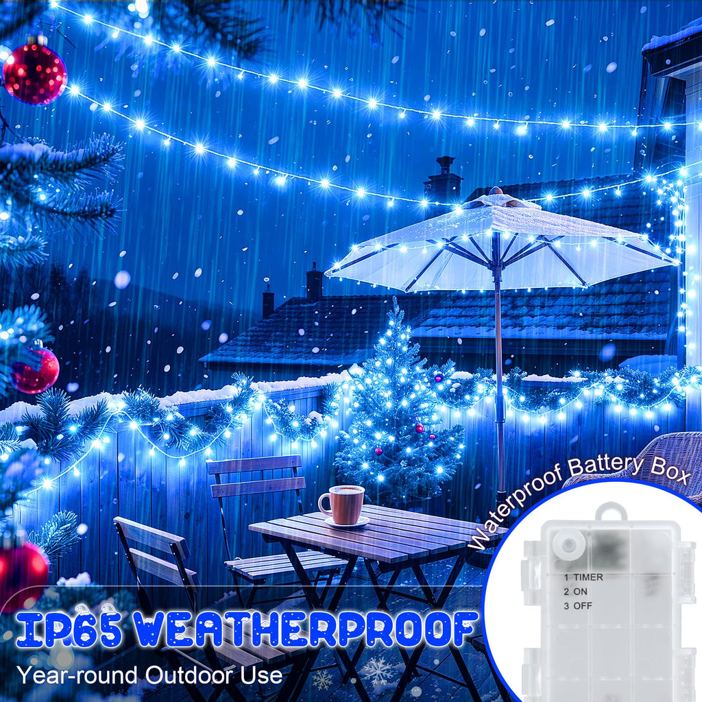 Dalugo 2 Stück Lichterkette Batterie, 3M 30 LED Orange Wasserdicht Lichterketten mit 6h Timer für Innen außen