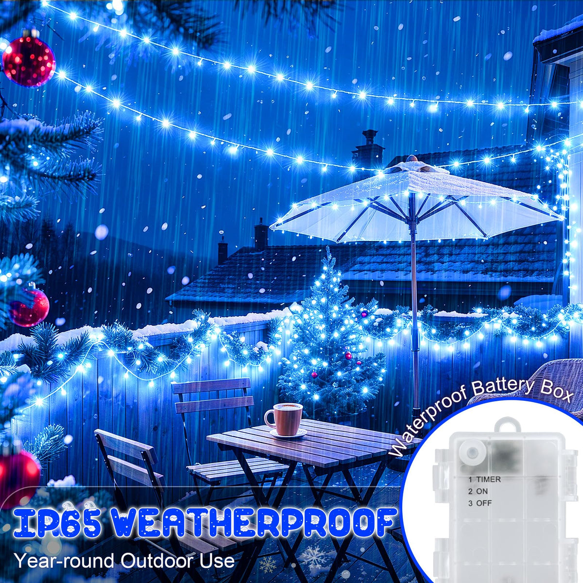 Dalugo 2 Stück Lichterkette Batterie, 3M 30 LED Orange Wasserdicht Lichterketten mit 6h Timer für Innen außen