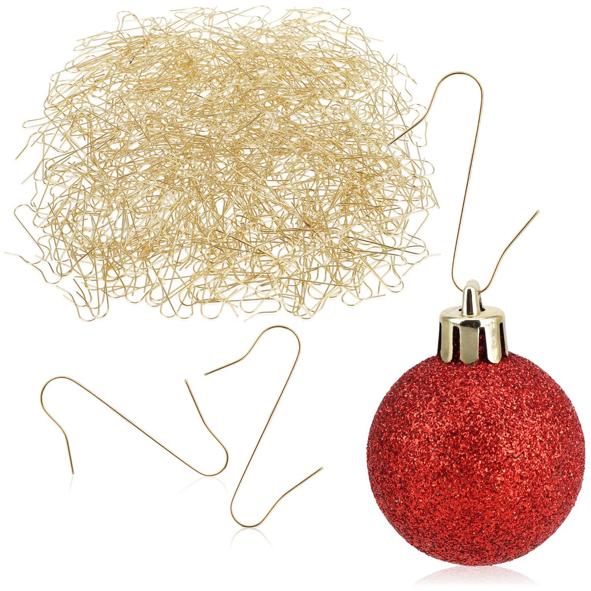 com-four® 300x Haken für Weihnachtsbaumschmuck, Schnellaufhänger