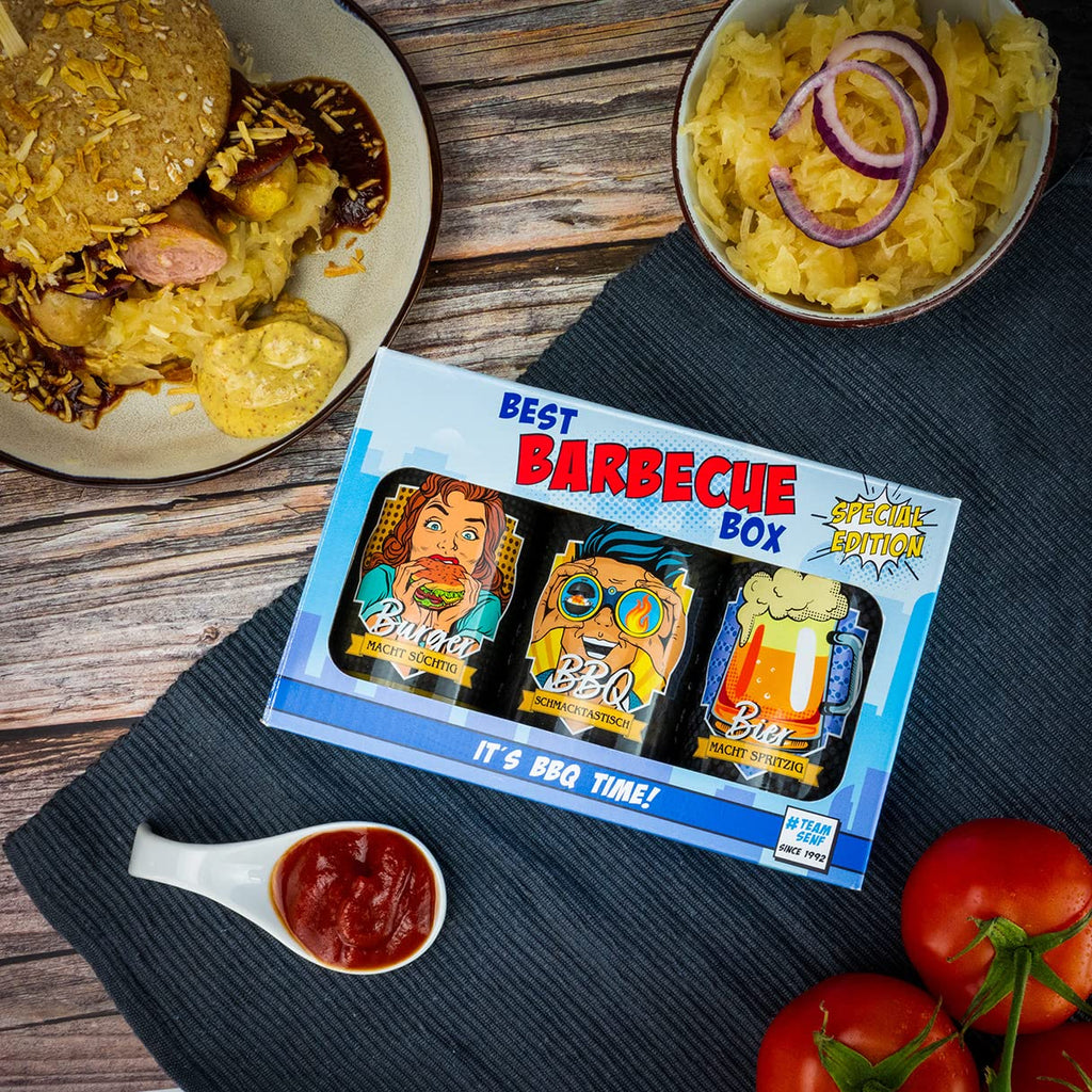 Altenburger Original Bierkiste - drei mit Bier verfeinerte Senfsorten als Geschenk-Set (3-teilig), Geschenkbox für Männer und Frauen