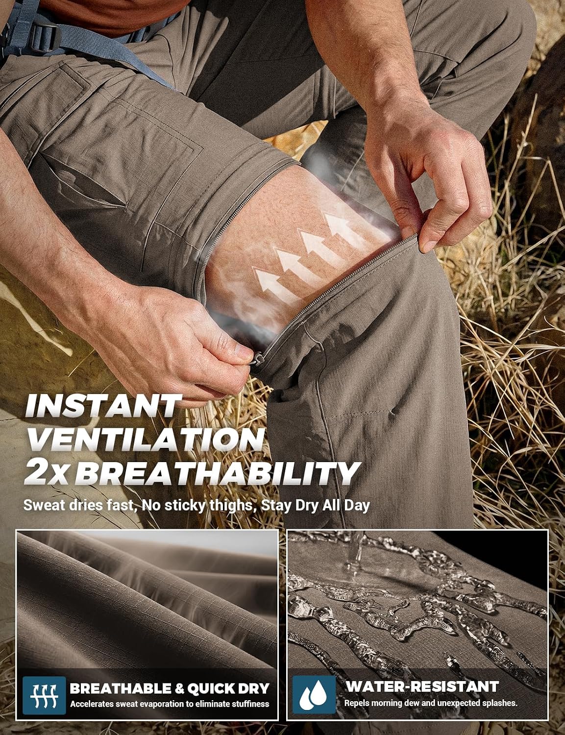 Wespornow Wanderhose Herren Zip-Off: 3 in 1 Atmungsaktiv für Trekking