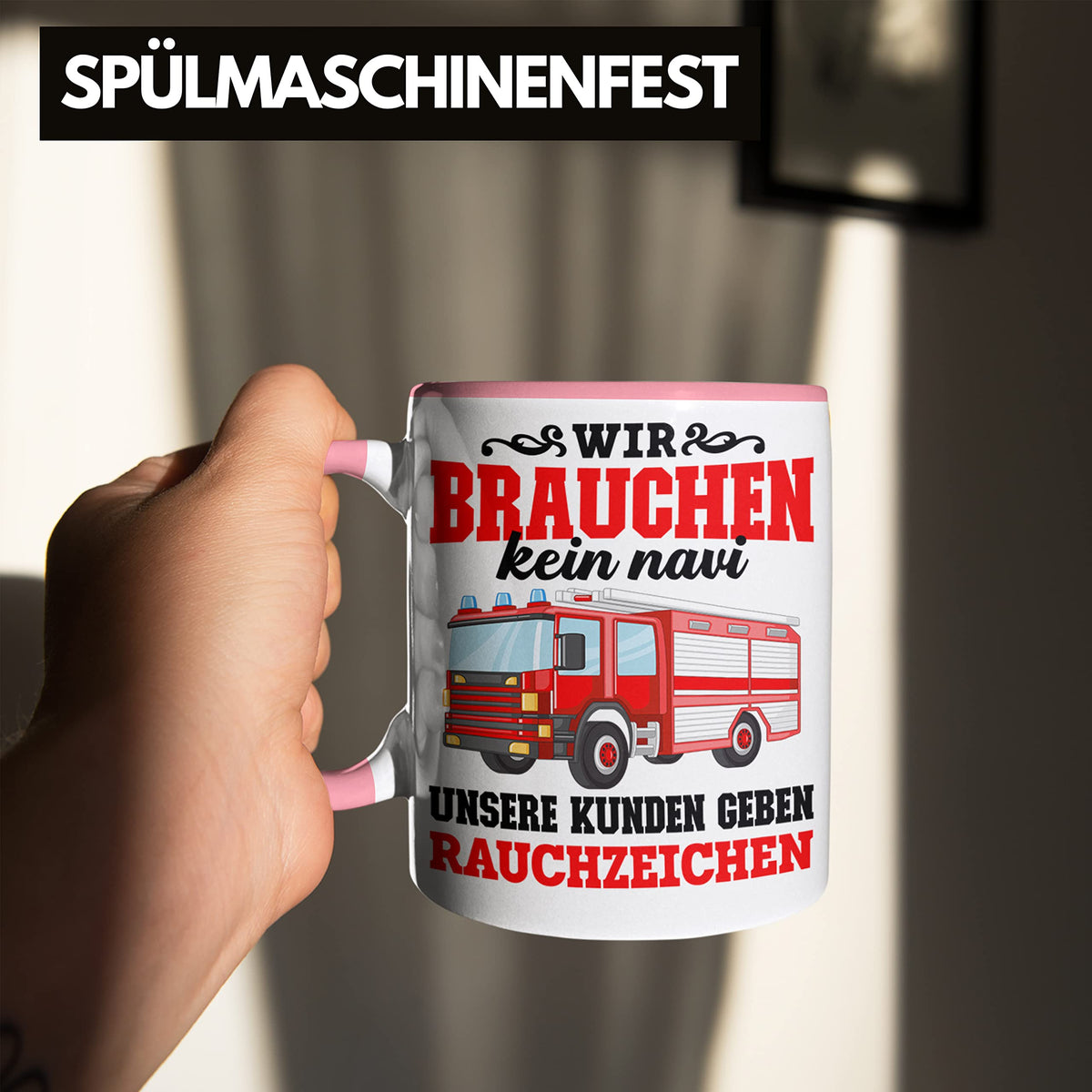 Trendation - Feuerwehr Tasse Geschenk Feuerwehrgeschenkartikel Mann Männer Erwachsene Feuerwehrmann Tasse Spruch (Rot)