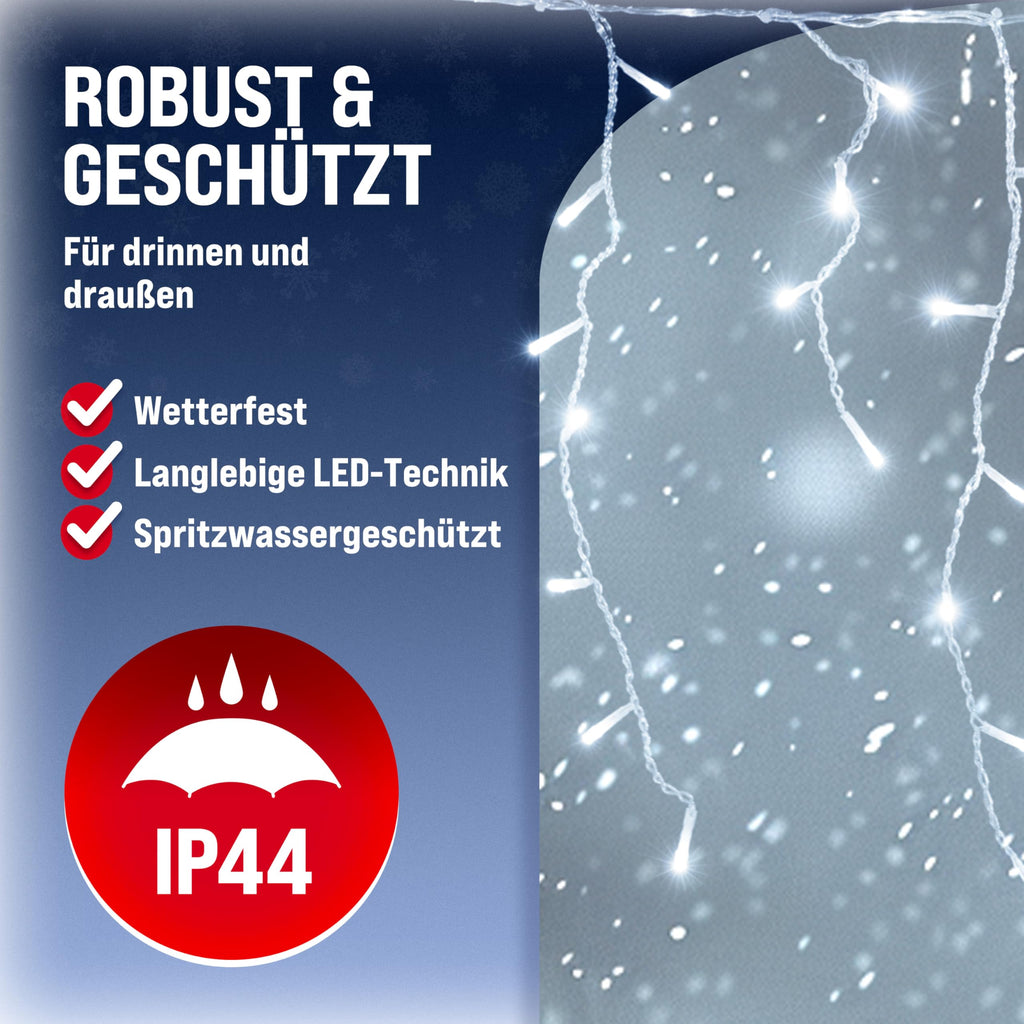Monzana® Eisregen Lichterkette Außen 200 LED Kaltweiß