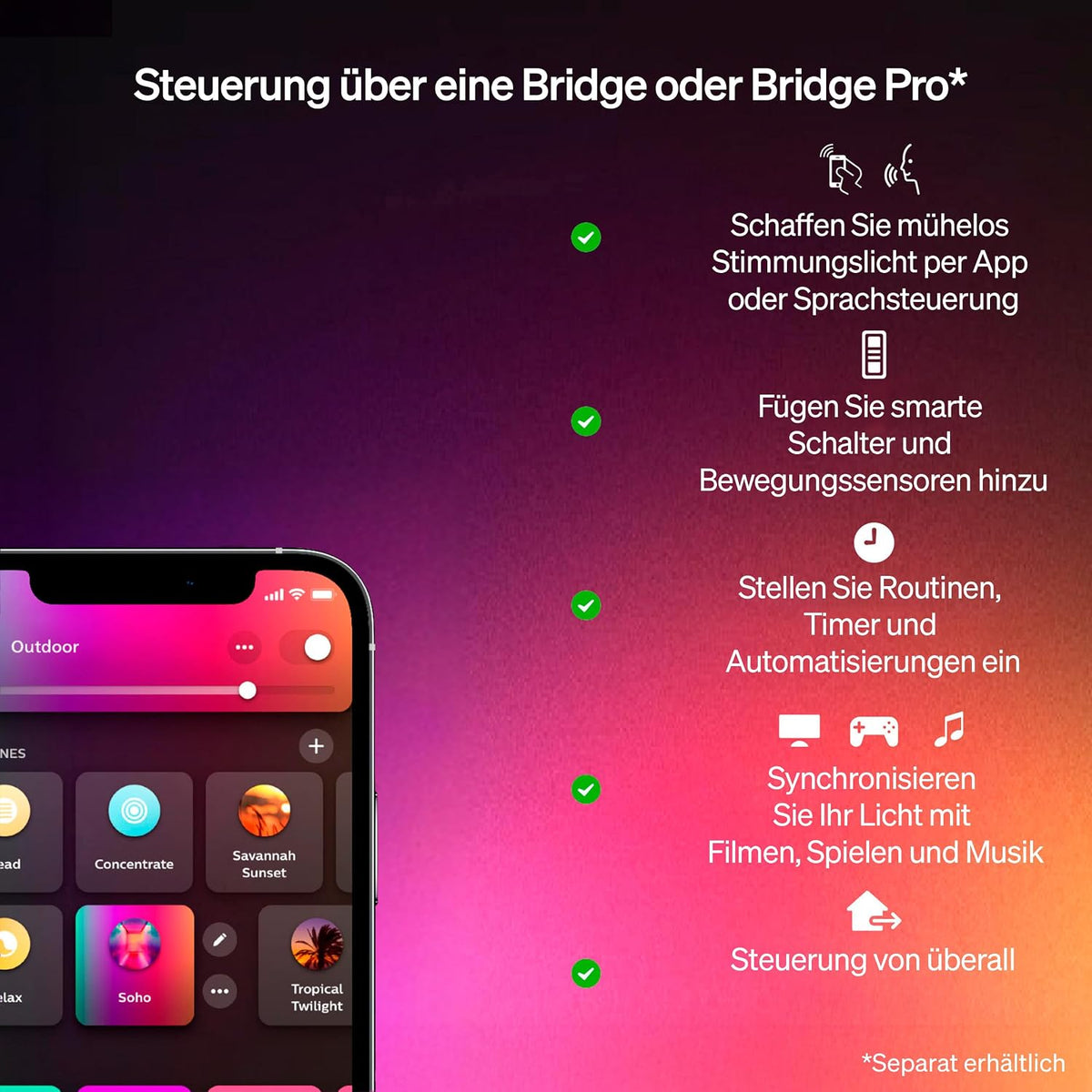 Philips Hue Flourish Tischleuchte, dimmbare LED Leuchte, weißes und farbiges Licht, 16 Millionen Farben, indirekte Beleuchtung über App steuerbar, kompatibel mit Alexa, Neue Generation