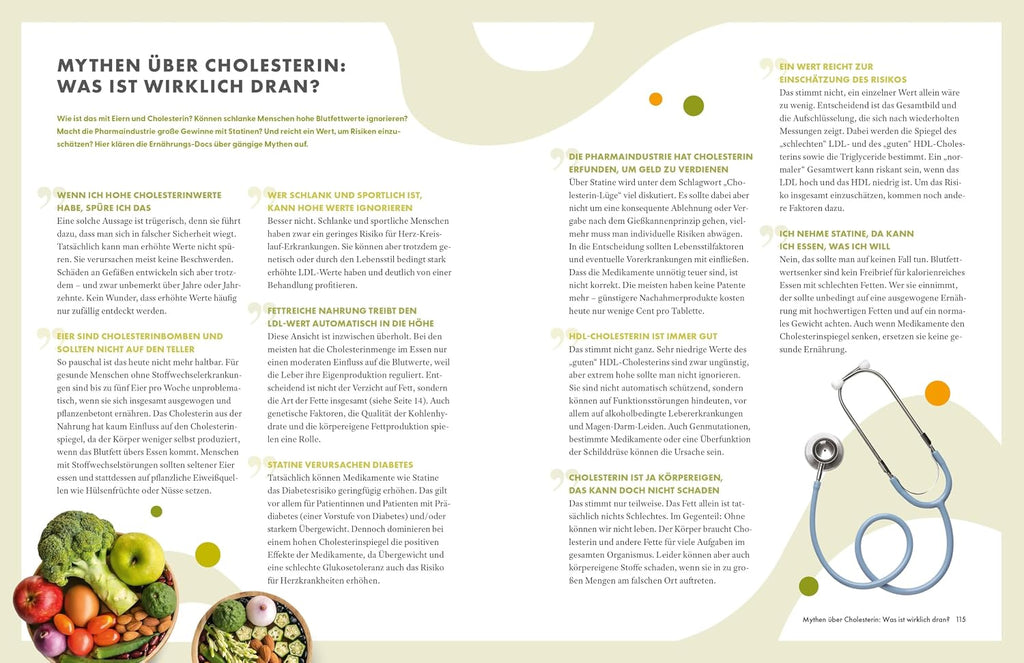 Die Ernährungs-Docs – Cholesterin senken – Unsere 100 besten Rezepte: Cholesterin senken mit der richtigen Ernährung: 100 Rezepte für bessere ... vom Ärzteteam der NDR-Ernährungs-Docs