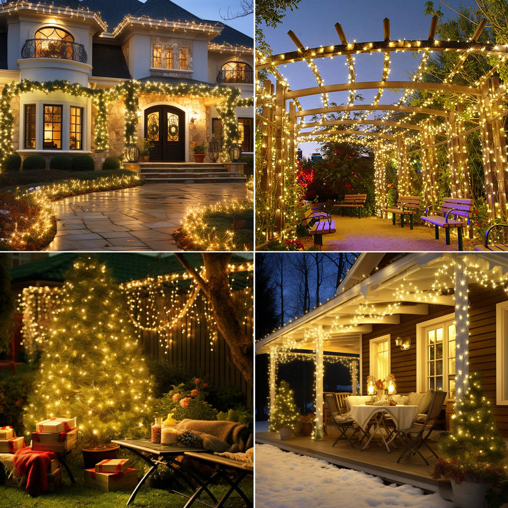 Peasur 3 Stück Solar Lichterkette Outdoor, 3x12M 120 LED Lichterkette Außen