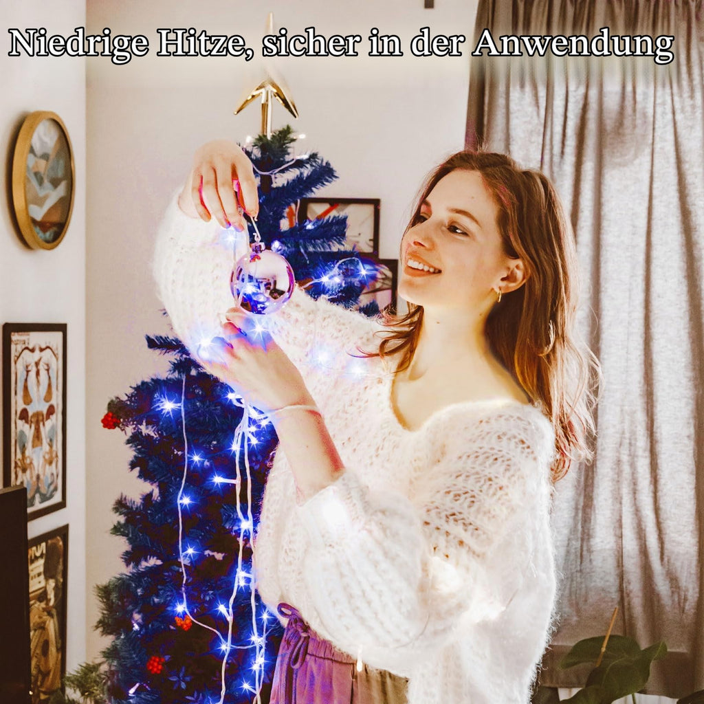 Dalugo 2 Stück Lichterkette Batterie, 3M 30 LED Orange Wasserdicht Lichterketten mit 6h Timer für Innen außen