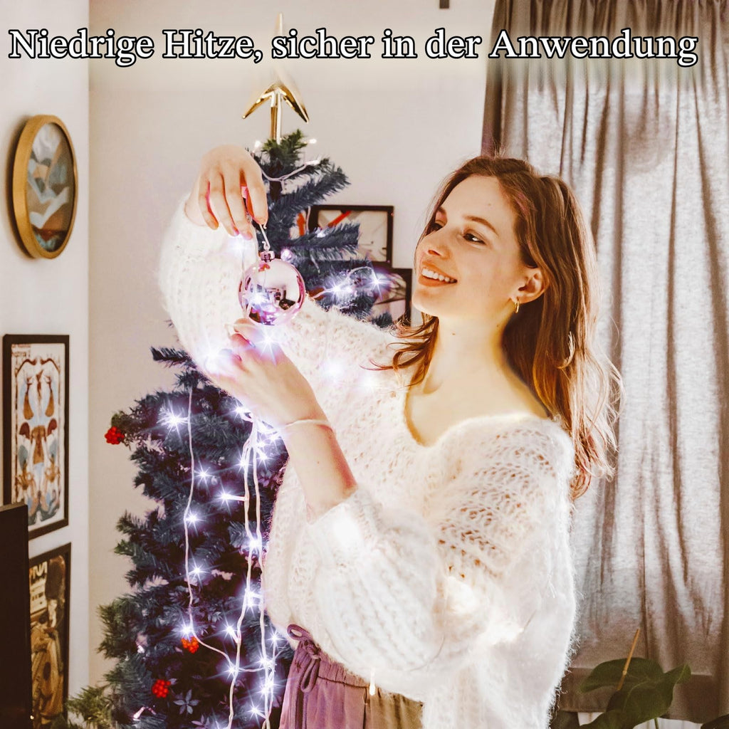 Dalugo 2 Stück Lichterkette Batterie, 3M 30 LED Orange Wasserdicht Lichterketten mit 6h Timer für Innen außen