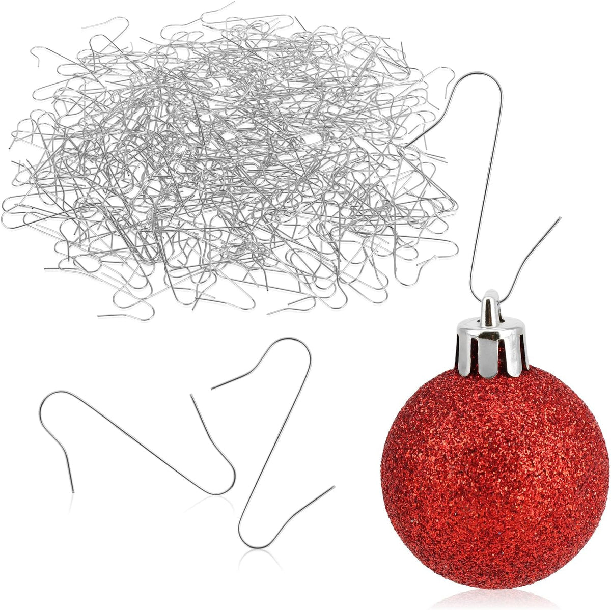 com-four® 300x Haken für Weihnachtsbaumschmuck, Schnellaufhänger