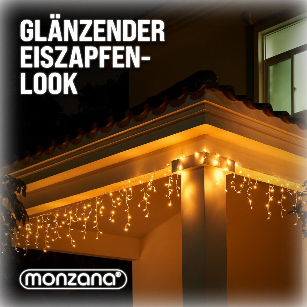 Monzana® Eisregen Lichterkette Außen 200 LED Kaltweiß