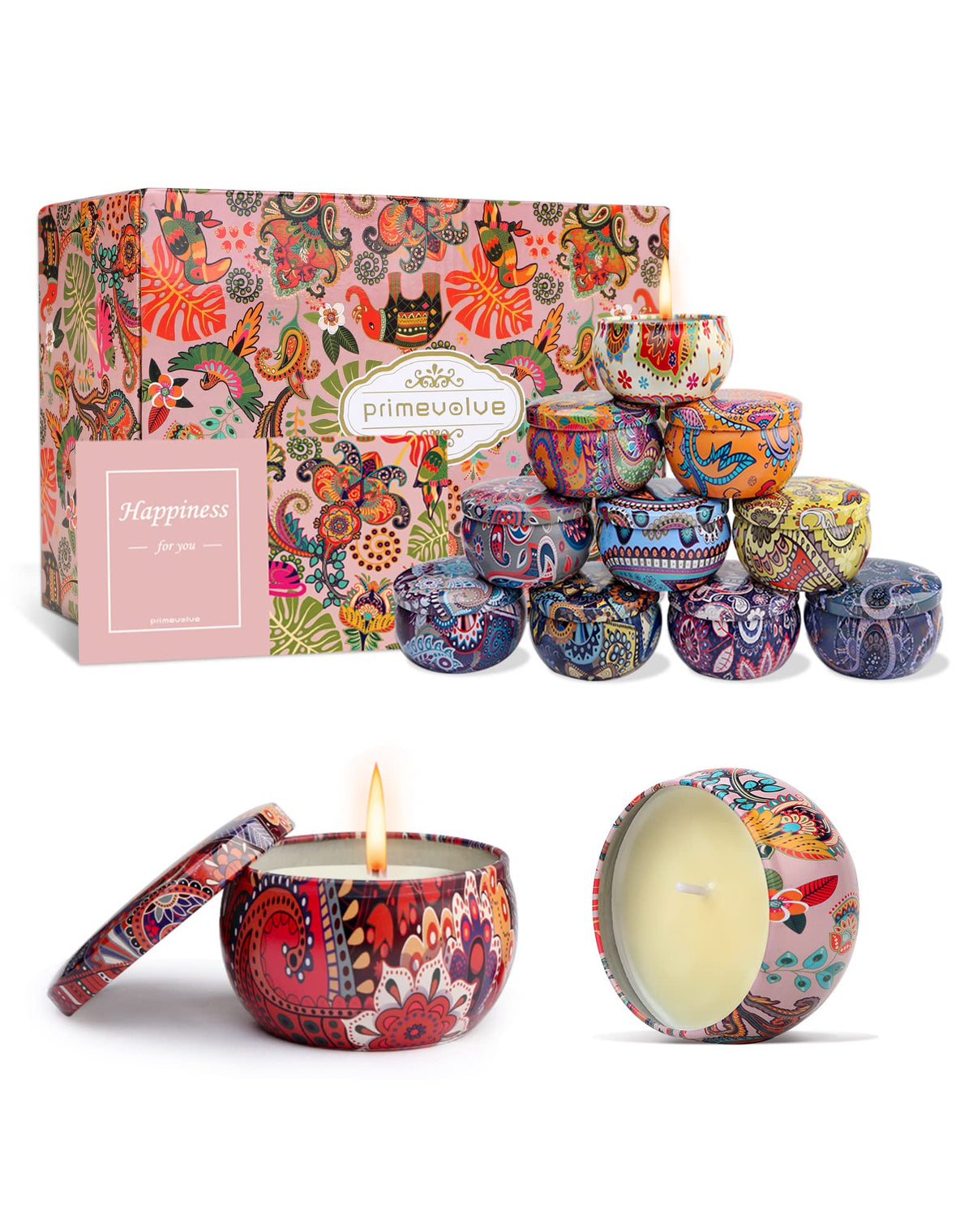 Primevolve Duftkerzen Geschenkset 12 Stück 2.5 OZ，Geburtstagsgeschenk für, Geschenke für ，Personalisierte Geschenke für Weihnachten,Jahrestag, Bad, Yoga, Kleine Geschenke für