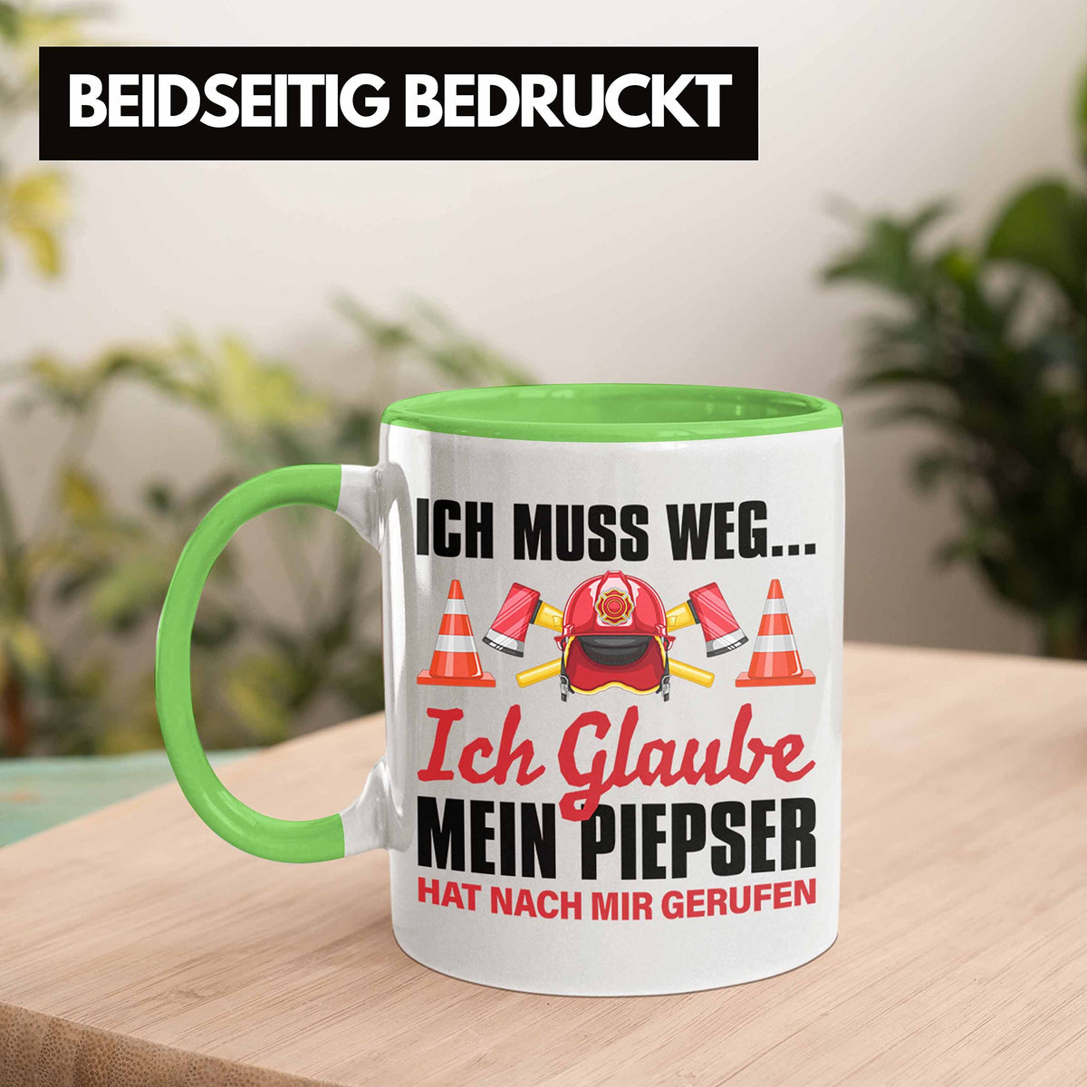 Trendation - Feuerwehr Tasse Geschenk für Feuerwehrmann Geburtstag Männer Spruch (Schwarz)