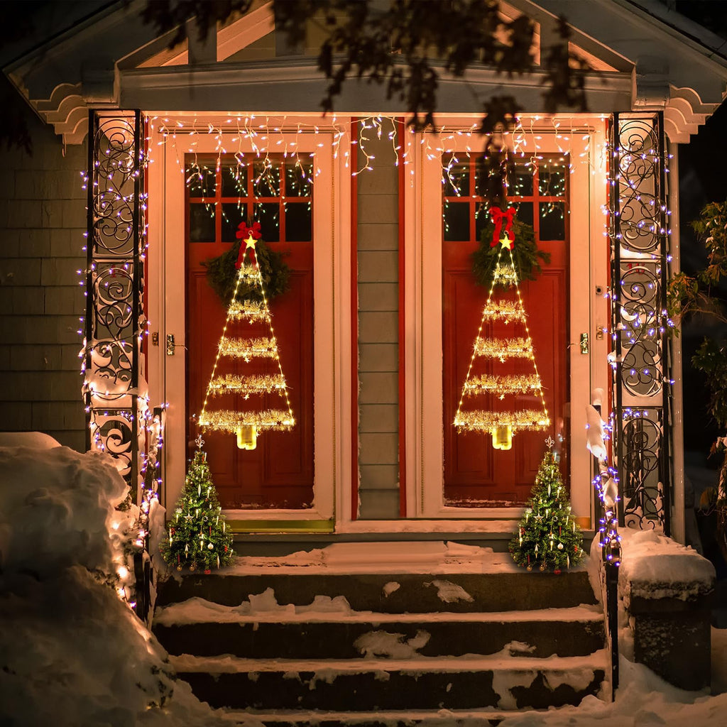 Geemoo LED Weihnachtsmann Leiter Lichterkette - 3 Meter LED Weihnachtsbeleuchtung Strombetrieben mit Timer, Speicherfunktion, 8 Modi, für Innen Außen Weihnachtsbaum Fenster Weihnachten Deko (Warmweiß)