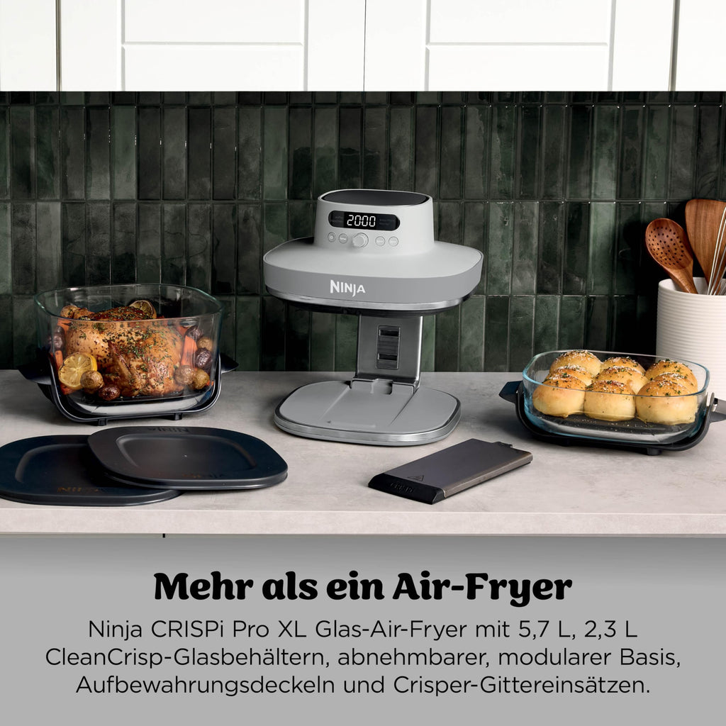 Ninja CRISPi PRO XL Glas-Heißluftfritteuse, 5 Funktionen, Moosgrün