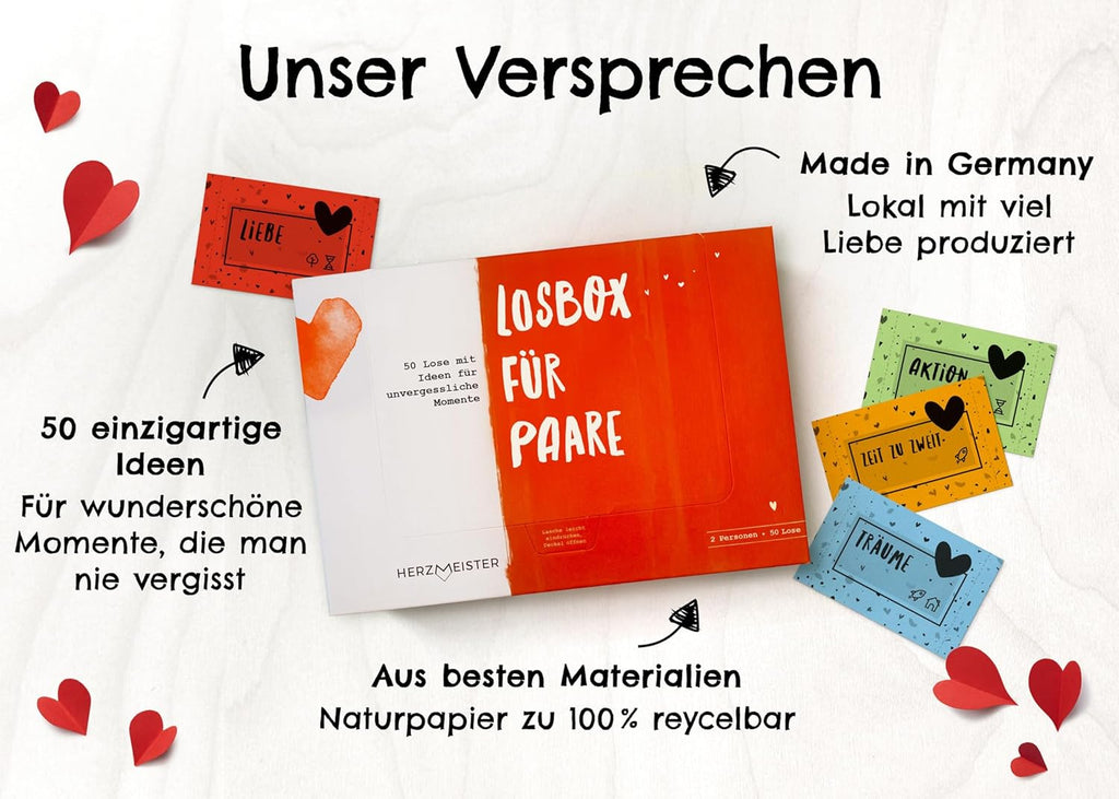 Herzmeister Geschenk für Paare - 50 unvergessliche Momente zu zweit erleben