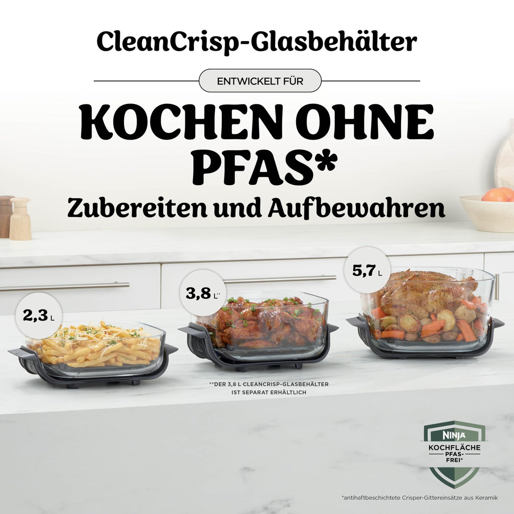 Ninja CRISPi PRO XL Glas-Heißluftfritteuse, 5 Funktionen, Moosgrün