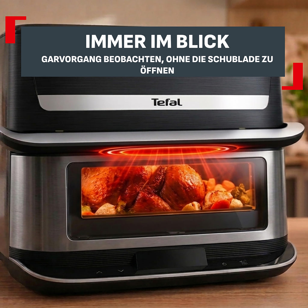 Tefal Dual Easy Fry Heißluftfritteuse 8,3 L mit 2 Kammern