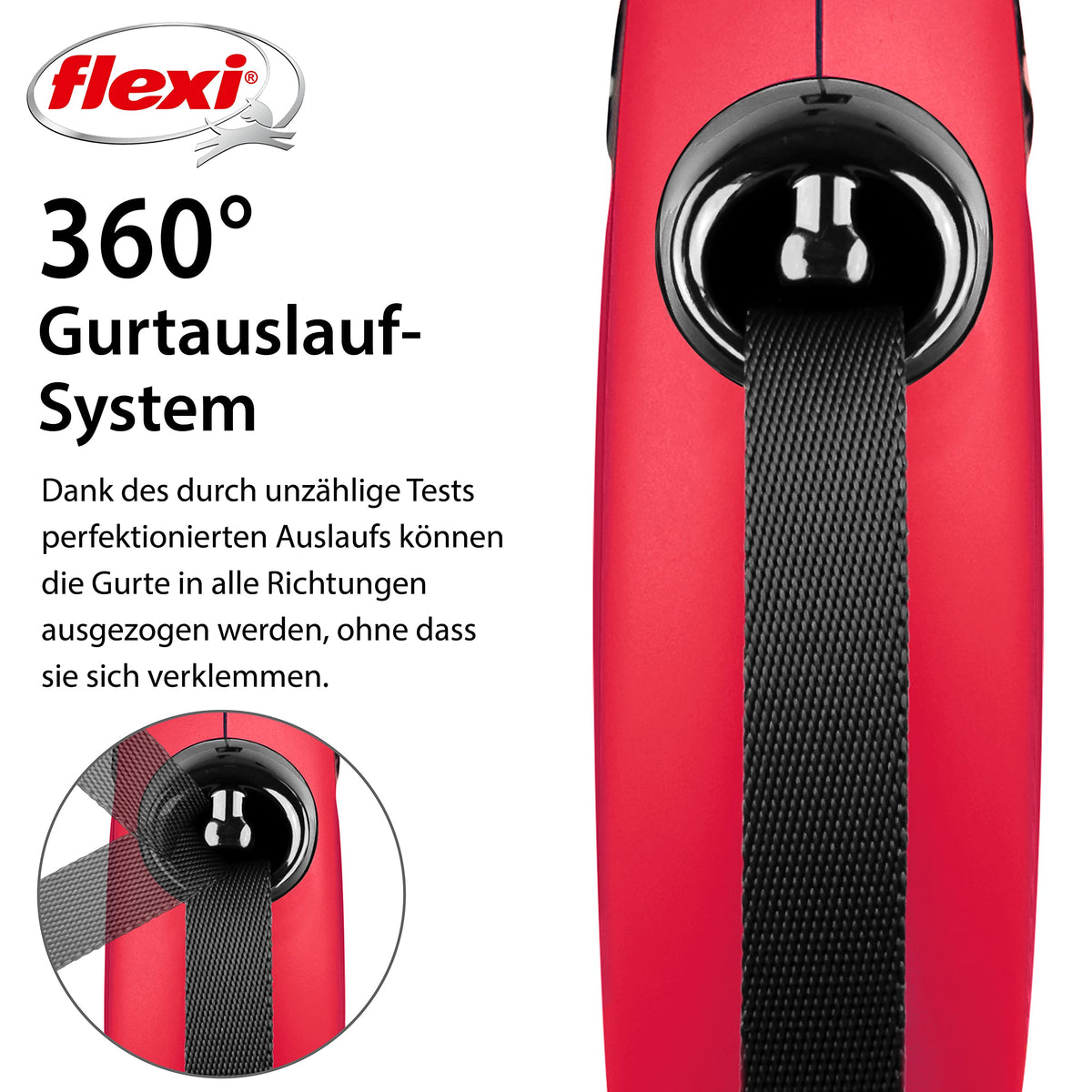 flexi® Classic L Hunde Roll-Leine, 5m Gurt, schwarz