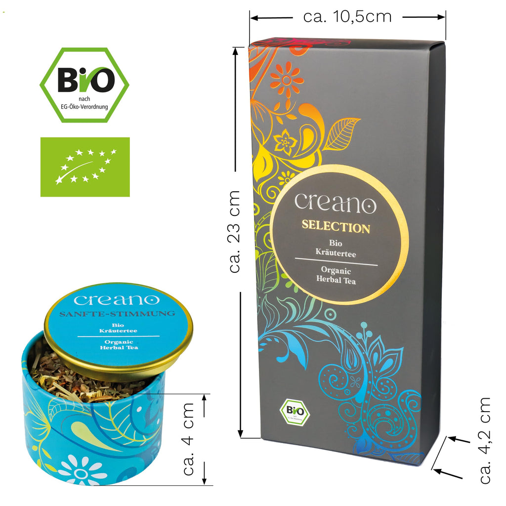 Creano Premium Bio Kräutertee Geschenkset „ORGANIC HERBAL TEA“ - 9 Pyramiden-Teebeutel in 9 unterschiedlichen Sorten - 22,5g - NEUHEIT 2024*