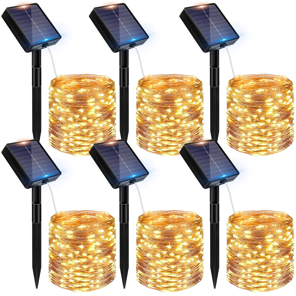 Peasur 3 Stück Solar Lichterkette Outdoor, 3x12M 120 LED Lichterkette Außen