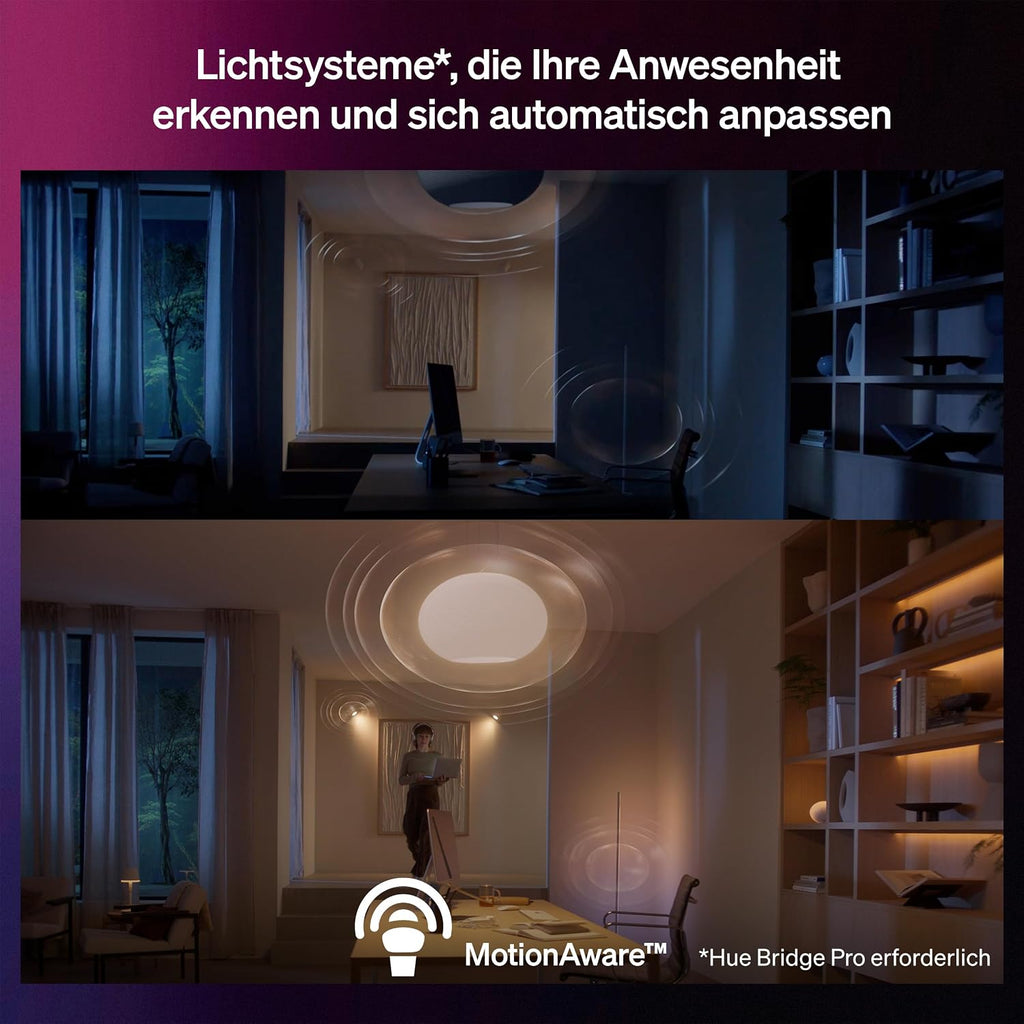 Philips Hue Flourish Tischleuchte, dimmbare LED Leuchte, weißes und farbiges Licht, 16 Millionen Farben, indirekte Beleuchtung über App steuerbar, kompatibel mit Alexa, Neue Generation