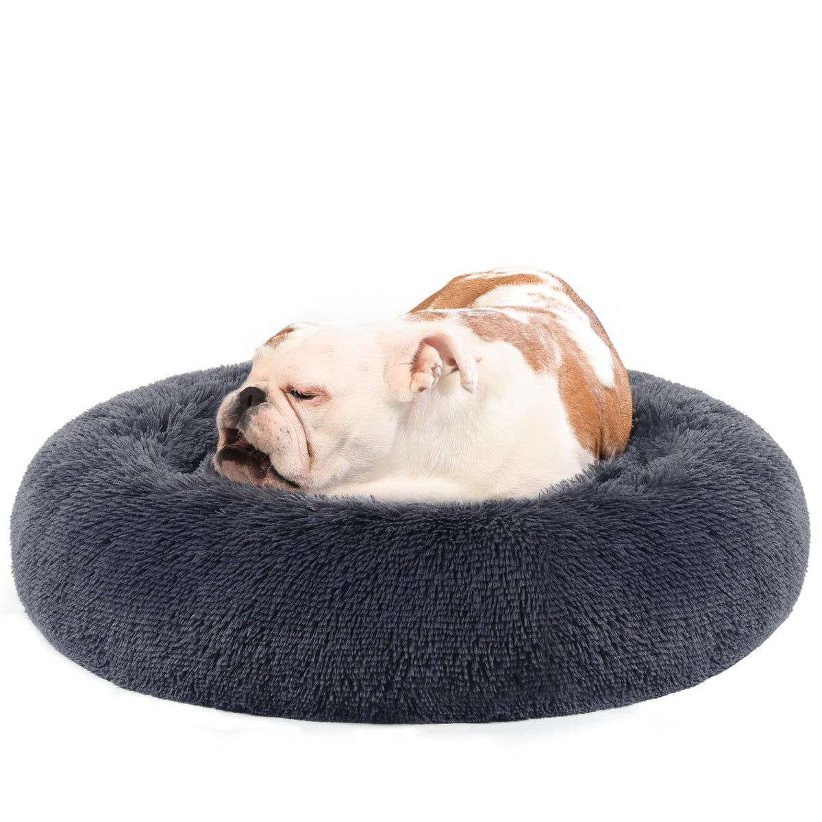 Feandrea Hundebett flauschig, waschbar, Langer Plüsch, 70 cm Durchmesser