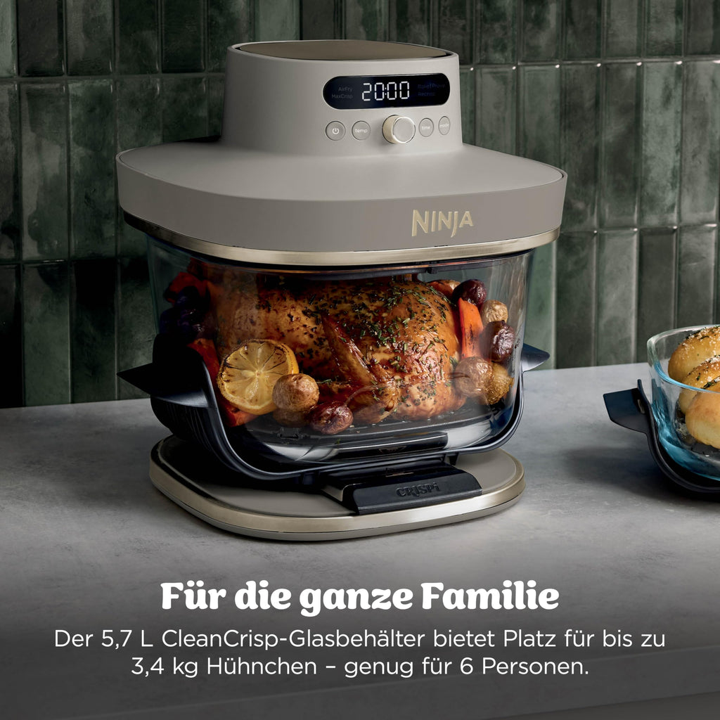 Ninja CRISPi PRO XL Glas-Heißluftfritteuse, 5 Funktionen, Moosgrün