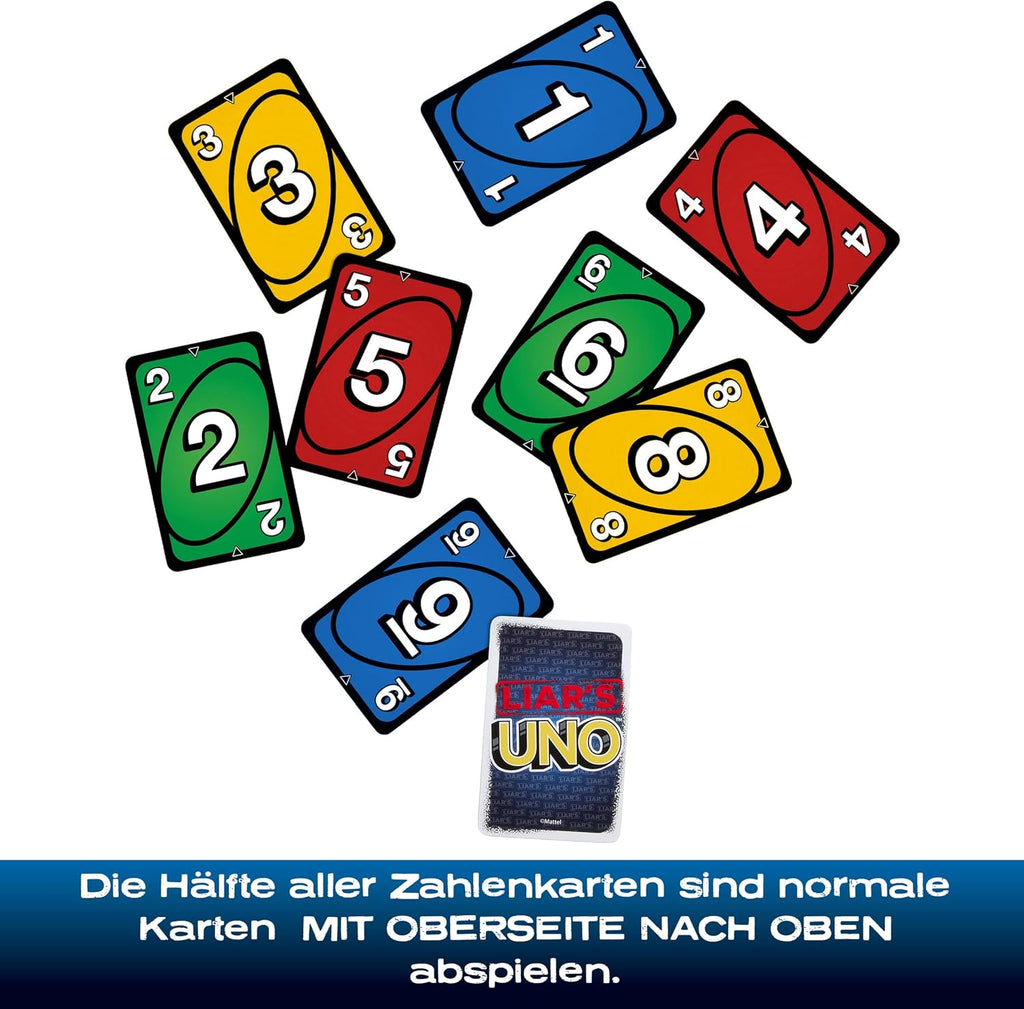 Mattel Games Liar’s UNO Kartenspiel in Aufbewahrungsdose, ab 7 Jahren, 2-6 Spieler