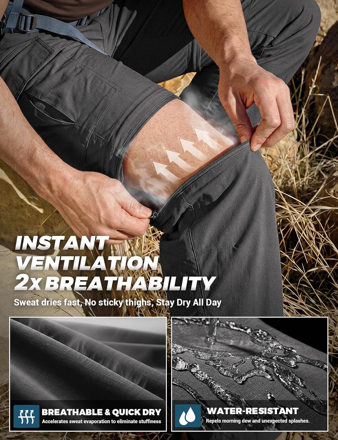 Wespornow Wanderhose Herren Zip-Off: 3 in 1 Atmungsaktiv für Trekking