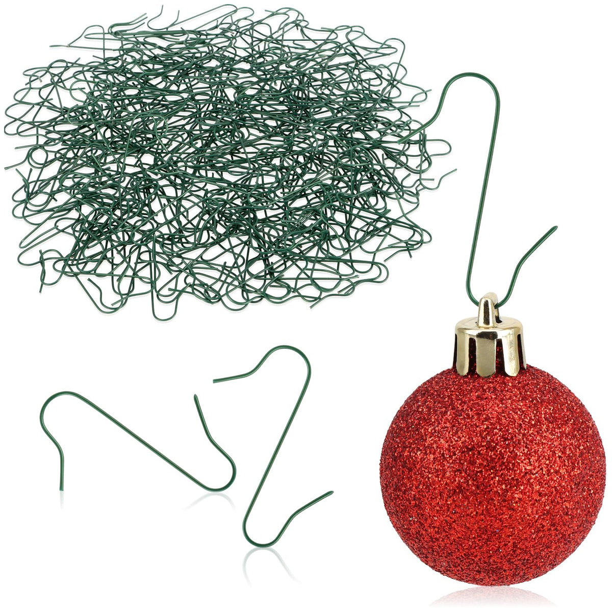 com-four® 300x Haken für Weihnachtsbaumschmuck, Schnellaufhänger