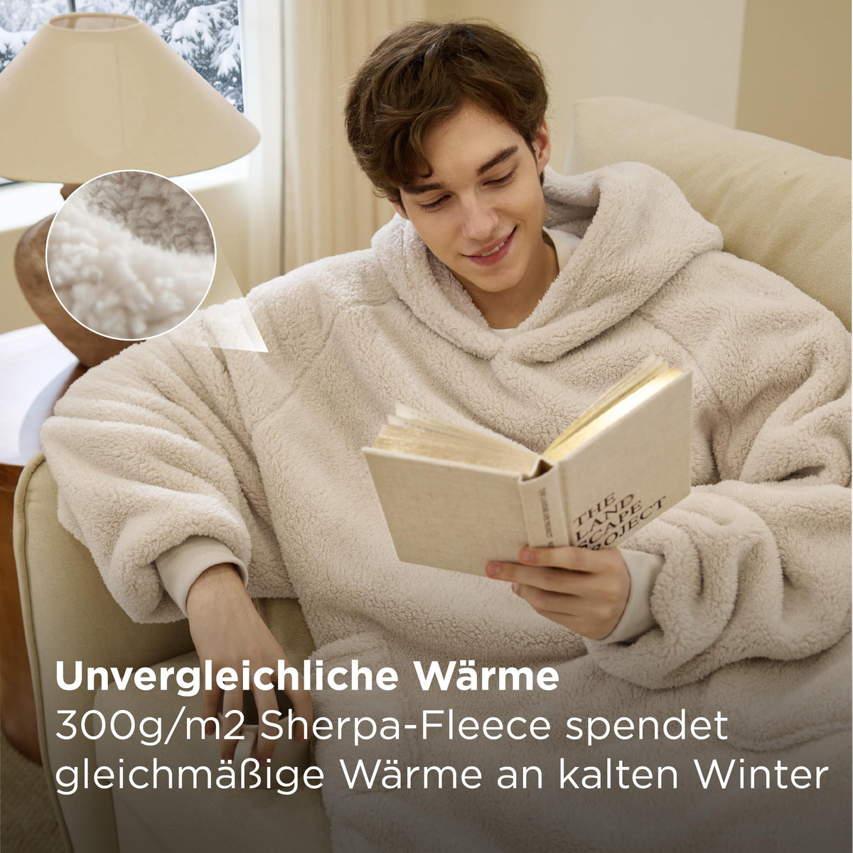 BEDSURE Hoodie Decke mit Ärmeln Geschenke Grau - 95x85cm